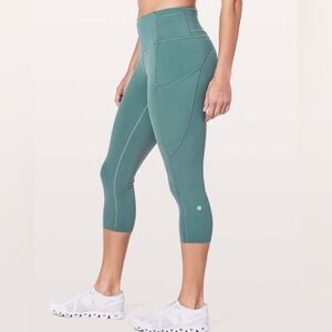 Lululemon Fast & Free Crop II *Nulux 19" Sea Steel